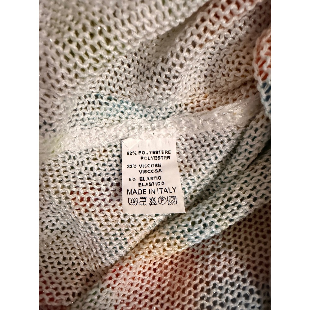 Loowie Eco-Design Open Knit Sweate Airy Women OS Sun Rainbow Art To Wear Italy - Picture 7 of 7
